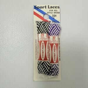 Vintage Mitchell Lace Inc Black Purple 27”Long Shoe Sneaker Sport Laces 2 Pack